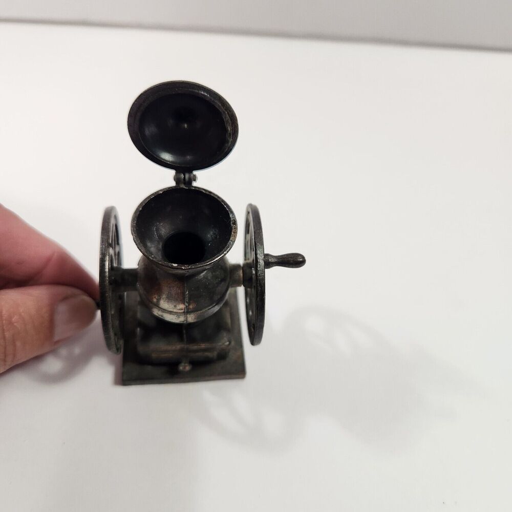 Antique Coffee Grinder Bronze Metal Diecast Pencil Sharpener - Picture 7 of 12
